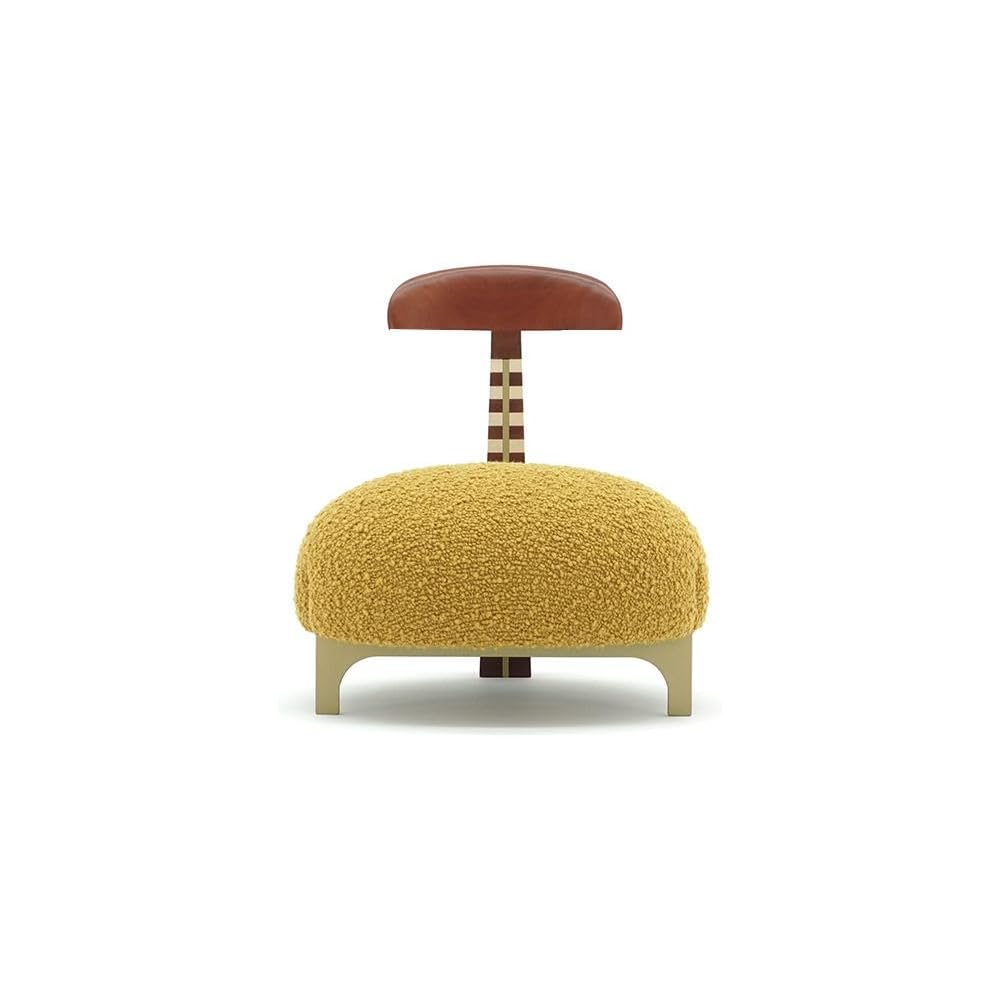Modern Sculptural Accent Chair with Teddy Upholstery, Creative Lounge Chair for Living Room, Bedroom, Hotel Reception Seating (White)