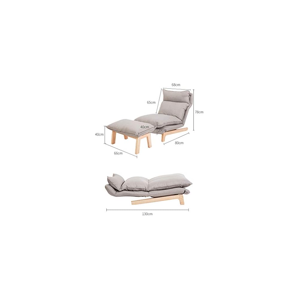 Renovation House Recliners Lounge Chair Lazy Couch Living Room Bedroom Bedside Balcony Simple Nordic Leisure Single Folding Chair 14 speed Free Adjustable Reclining Chair Yellow
