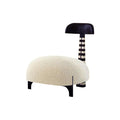 Modern Sculptural Accent Chair with Teddy Upholstery, Creative Lounge Chair for Living Room, Bedroom, Hotel Reception Seating (White)