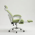 SUMELL Ergonomic Office Chair with Footrest, Breathable Mesh Computer Desk Chair, Elegant Green & White Gaming Chair for Home Office, Study, and Task Work