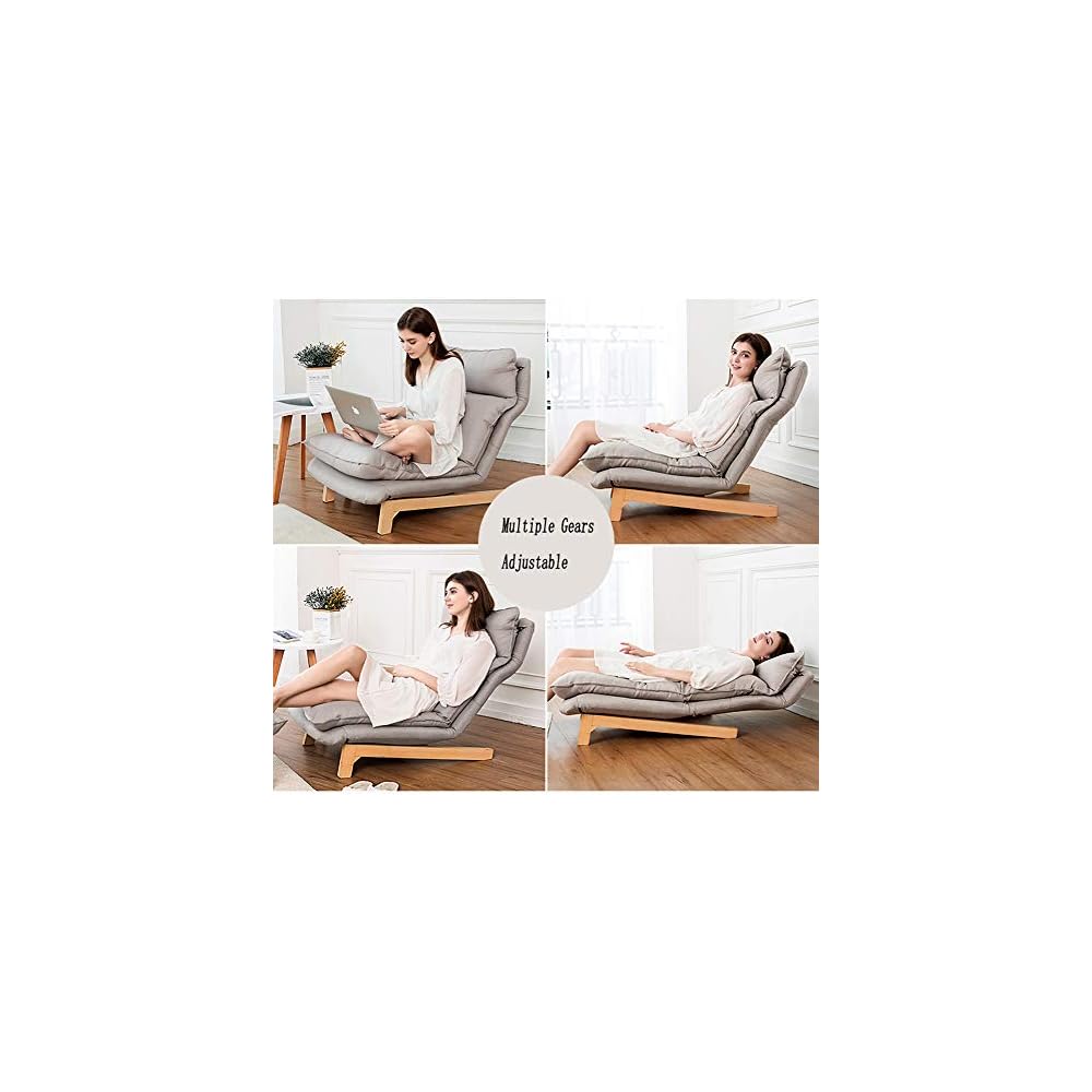 Renovation House Recliners Lounge Chair Lazy Couch Living Room Bedroom Bedside Balcony Simple Nordic Leisure Single Folding Chair 14 speed Free Adjustable Reclining Chair Yellow