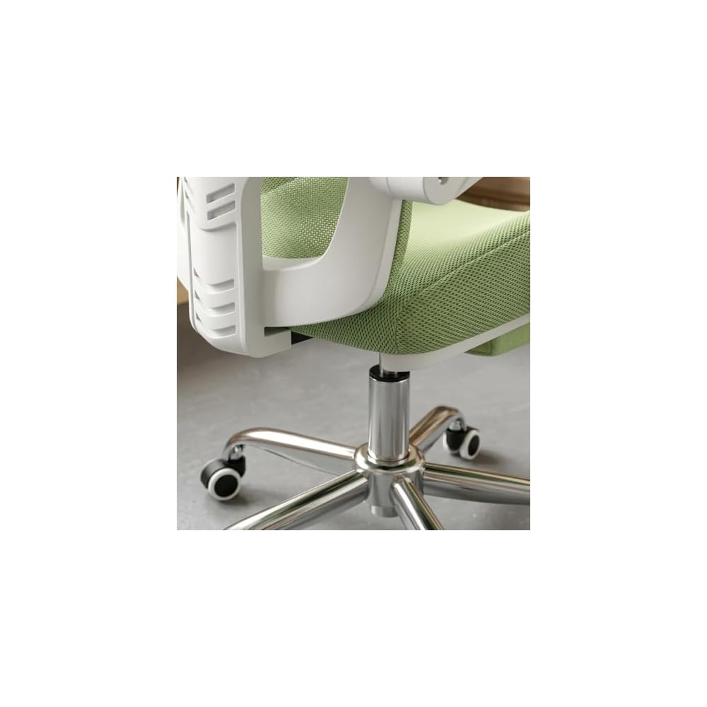 SUMELL Ergonomic Office Chair with Footrest, Breathable Mesh Computer Desk Chair, Elegant Green & White Gaming Chair for Home Office, Study, and Task Work
