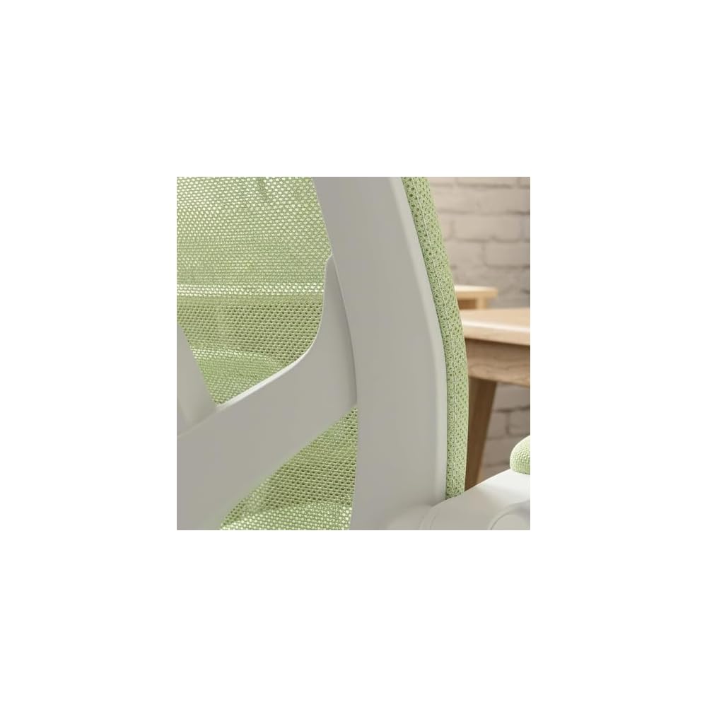 SUMELL Ergonomic Office Chair with Footrest, Breathable Mesh Computer Desk Chair, Elegant Green & White Gaming Chair for Home Office, Study, and Task Work
