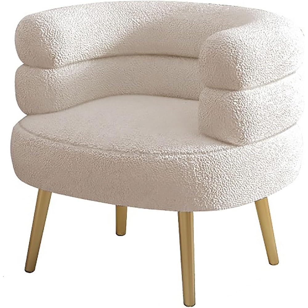 Vanity Chair for Makeup Room - Makeup Vanity Chair Stool with Backrest for Vanity Chair Foot Stool - for Vanity Living Room Bedroom (Color : Gold Legs, Size : Beige)