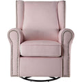Modern Swivel Chair with Nailhead Trim, Cozy Upholstered Reading Chair, Comfy Fabric Accent Armchair for Living Room & Bedroom, Stylish Single Sofa Seat